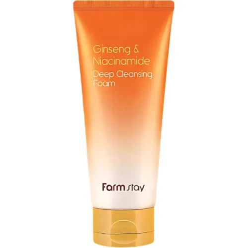 Пінка для вмивання FarmStay Ginseng & Niacinamide Deep Cleansing Foam з екстрактом женьшеню та ніацинамідом, 180 мл.