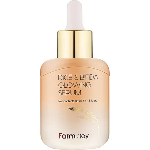 Сироватка для обличчя FarmStay Rice & Bifida Glowing Perfect Serum з екстрактом рису та біфідобактеріями, 35 мл.