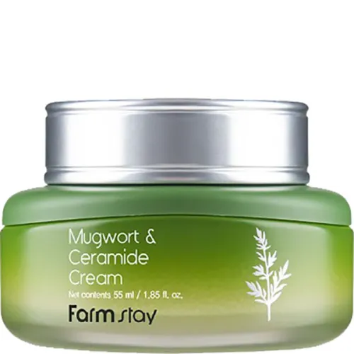 Зволожуючий крем для обличчя FarmStay Mugwort & Ceramide Cream з екстрактом полину та керамідами, 55 мл.