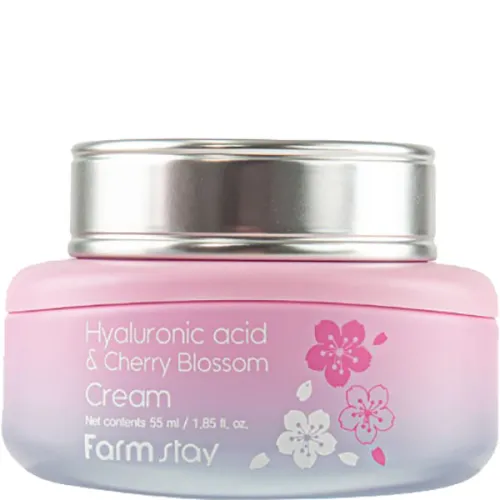 Зволожуючий крем для обличчя FarmStay Hyaluronic Acid & Cherry Blossom Cream з екстрактом квіток сакури та гіалуроновою