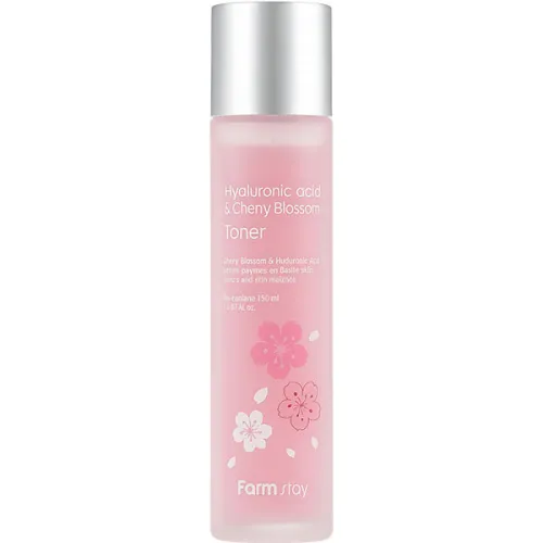 Тонер для лица FarmStay Hyaluronic Acid & Cherry Blossom Toner с экстрактом цветков сакуры и гиалуроновой кислотой, 150 мл.