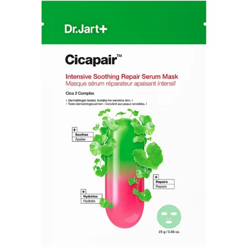 Заспокійлива та відновлююча тканинна маска для обличчя Dr.Jart+ Cicapair Intensive Soothing Repair Serum Mask з екстрактом