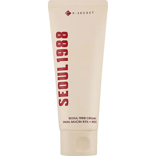 Заспокійливий крем для обличчя K-Secret SEOUL 1988 Cream: Snail Mucin 93% + Rice з фільтратом слизу равлика та рисом, 100 мл.