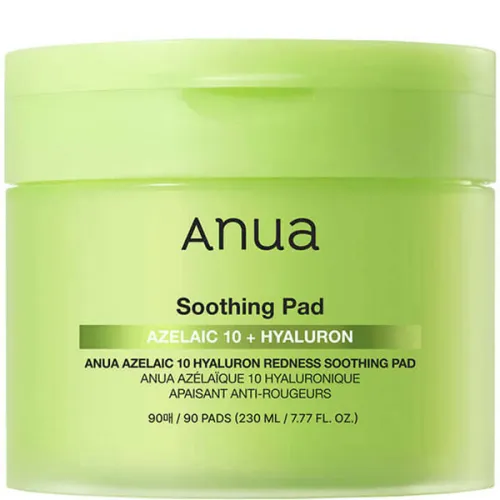 Тонер-пади проти почервоніння Anua Azelaic 10 Hyaluron Redness Soothing Pad з азелаїновою кислотою