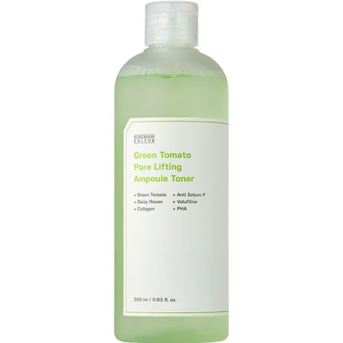 Ампульний тонер для звуження пор Sungboon Editor Green Tomato Pore Lifting Ampoule Toner з екстрактом зеленого помідора, 350
