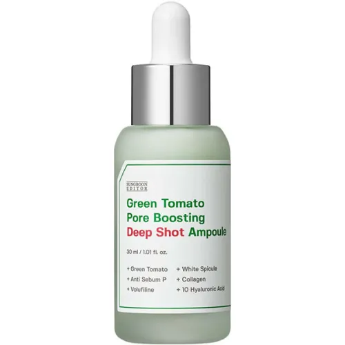 Сироватка для звуження пор Sungboon Editor Green Tomato Pore Boosting Deep Shot Ampoule з екстрактом зеленого помідора