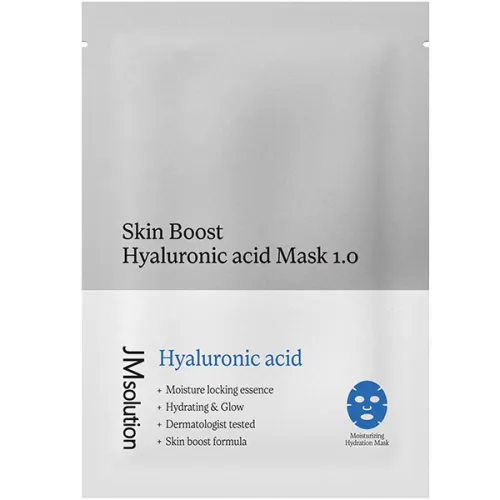 Тканинна маска для обличчя JMsolution Skin Boost Hyaluronic Acid Mask 1.0 з гіалуроновою кислотою, 30 мл.