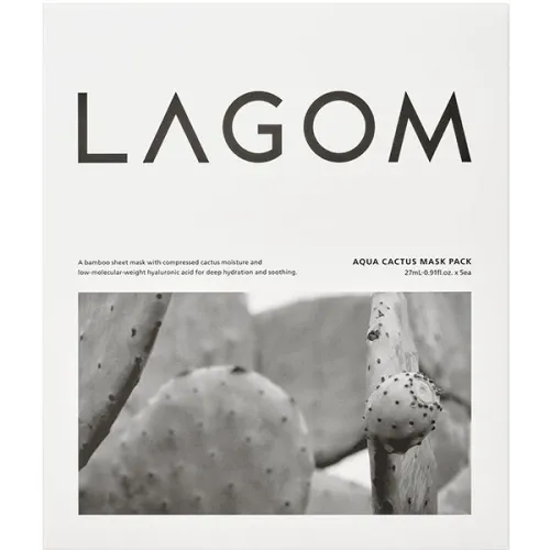 Охолоджуюча маска для обличчя Lagom Aqua Cactus Mask Pack з екстрактами кактуса, 27 мл.