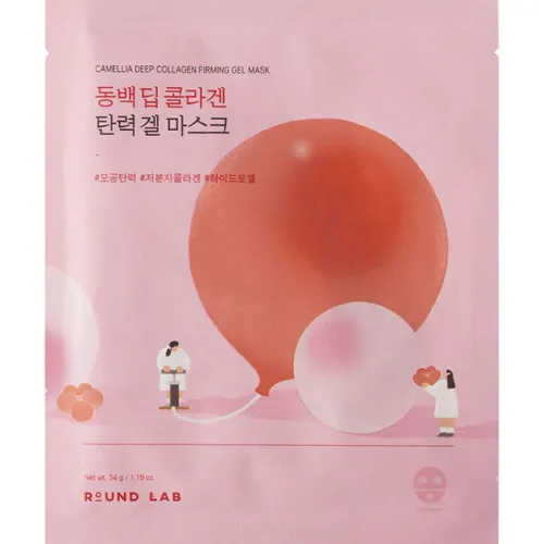 Гидрогелевая укрепляющая маска для лица Round Lab Camellia Deep Collagen Firming Gel Mask с экстрактом камелии и коллагеном