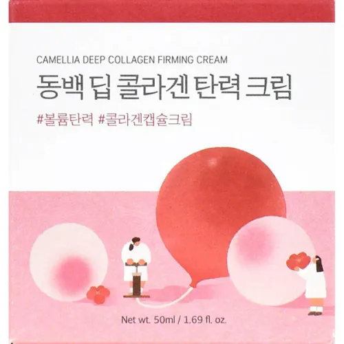 Укрепляющий крем для лица Round Lab Camellia Deep Collagen Firming Cream, 50 мл. примятая уп. - вид 2