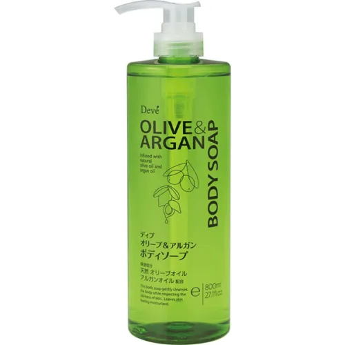 Гель для душа Kumano Yushi Deve Olive & Argan Body Soap с оливковым и аргановым маслом, 800 мл.