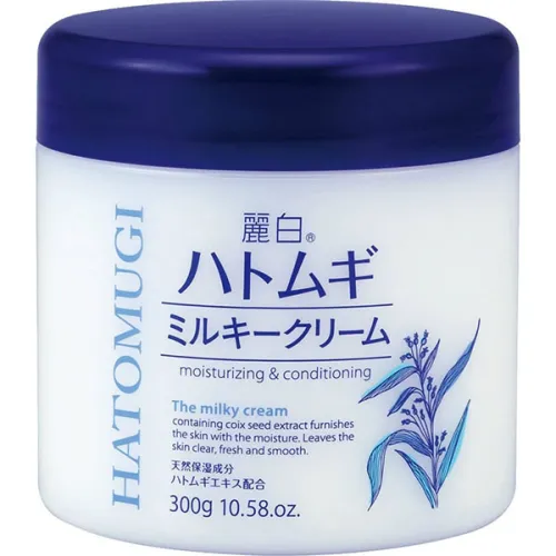 Зволожуючий крем для обличчя та тіла Kumano Yushi Reihaku Hatomugi Milky Cream, 300 г.