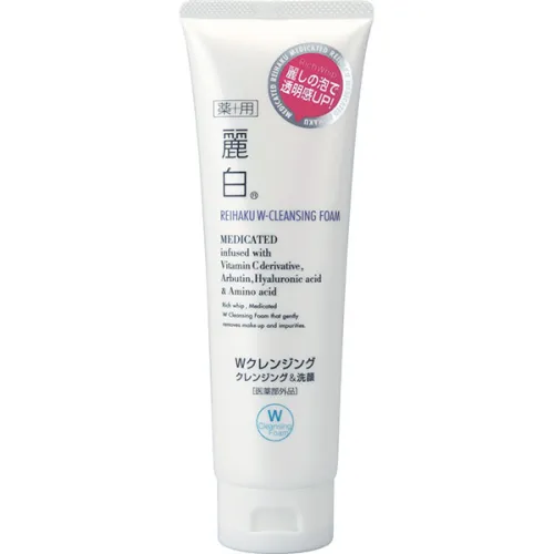 Пенка для умывания Kumano Yushi Reihaku Medicated W Cleansing Foam с арбутином и гиалуроновой кислотой, 190 г.