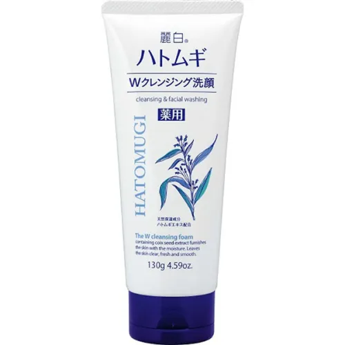Лечебная двойная пенка для умывания Kumano Yushi Reihaku Hatomugi Medicated Double Cleansing Foam, 130 г.