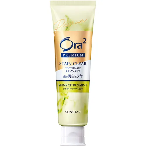 Відбілююча зубна паста «цитрусова м'ята» Sunstar Ora2 Premium Stain Clear Toothpaste Shiny Citrus Mint, 100 г.