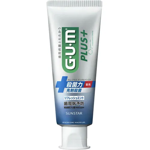 Антибактеріальна зубна паста «освіжаюча м'ята» Sunstar GUM Plus Dental Toothpaste Refreshing Mint, 100 г.
