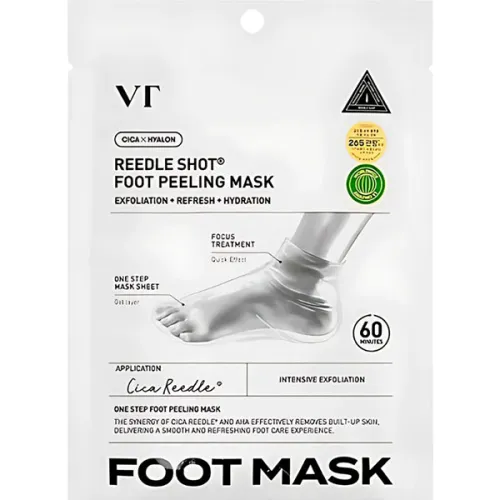 Пилинг-маска для ног VT Cosmetics Reedle Shot Foot Peeling Mask с AHA-кислотами и микроиглами, 40 мл.