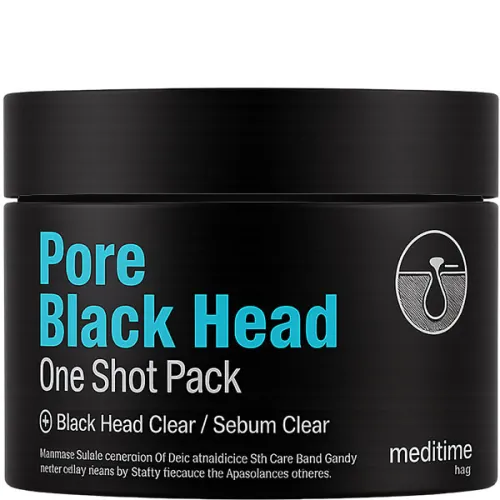 Глиняна маска для очищення пор Meditime Pore Black Head One Shot Pack, 100 г.