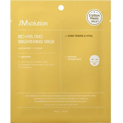 Осветляющая тканевая маска для лица JMsolution Bio-Vita Duo Brightening Mask с ниацинамидом и витаминами, 34 мл.
