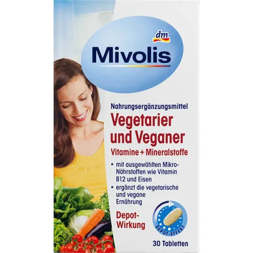 Вітаміни та мінерали для веганів та вегетаріанців Mivolis Vegetarians & Vegans Vitamins + Minerals