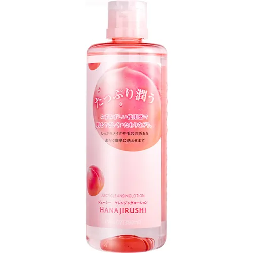 Лосьйон для вмивання та зняття макіяжу Japanese Beauty Hanajirushi Juicy Cleansing Lotion Peach з екстрактом персика, 380 мл.
