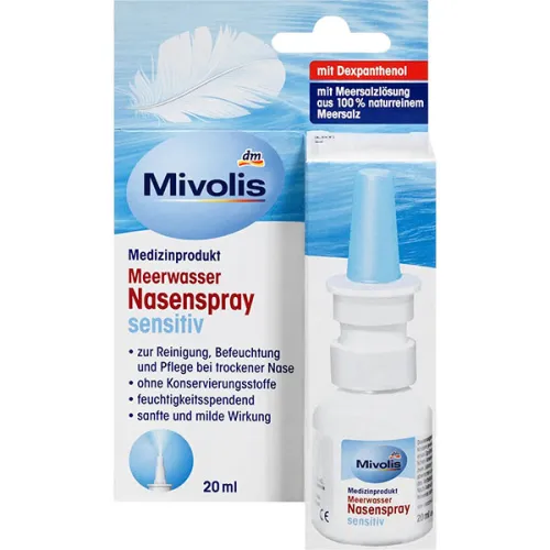 Спрей для носа Mivolis Sea Water Nasal Spray Sensitive с морской водой «cенситив», 20 мл.