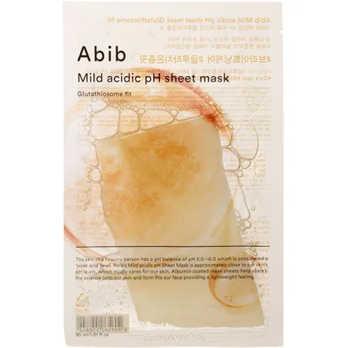 Освітлююча тканинна маска для обличчя Abib Mild Acidic pH Sheet Mask Glutathiosome Fit з глутатіоном, 30 мл.