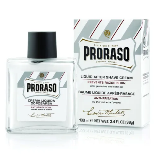 Крем-бальзам після гоління для чутливої ​​шкіри Proraso White After Shave Anti-Irritation Liquid Cream, 100 мл.