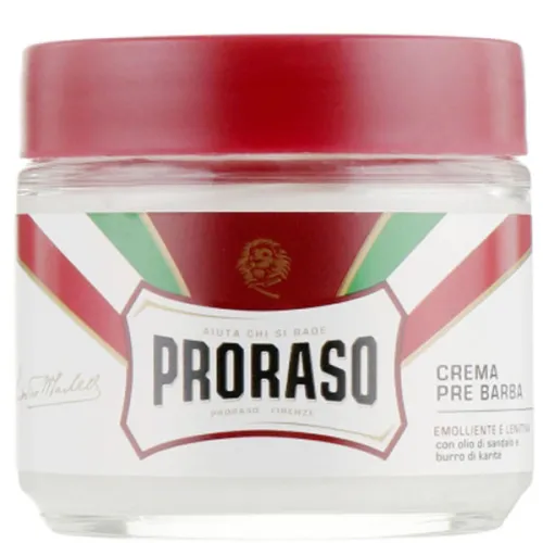 Крем до гоління для жорсткої щетини Proraso Red Pre-Shaving Emollient and Soothing Cream з карите та сандаловою олією, 100