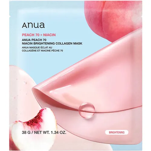 Гидрогелевая маска для лица Anua Peach 70 Niacin Brightening Collagen Mask с ниацинамидом и экстрактом персика, 38 г.