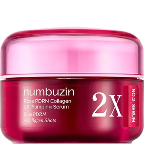 Сыворотка-желе для лица Numbuzin No.2 Rose PDRN Collagen 2X Plumping Serum с PDRN и коллагеном, 30 мл.