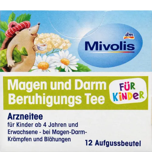 Детский чай для успокоения желудка и кишечника Mivolis Stomach & Intestine Calming Tea for Kids, 12 шт. х 1.5 г.