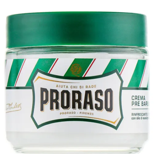 Крем до бритья Proraso Green Pre-Shaving Refreshing & Toning Cream с эвкалиптом и ментолом, 100 мл.