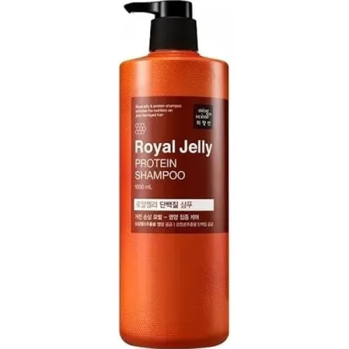 Восстанавливающий шампунь для волос Mise en Scene Royal Jelly Protein Shampoo с экстрактом маточного молочка, 1000 мл.