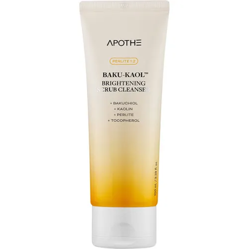 Осветляющий гель-эксфолиант для лица Apothe Baku-Kaol Brightening Scrub Cleanser с каолином и бакучиолом, 100 мл.