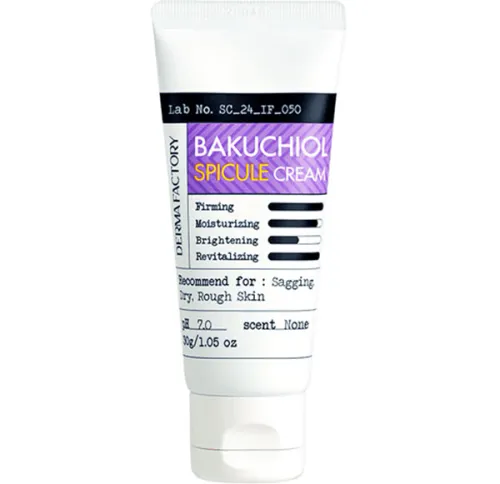 Омолаживающий крем для лица Derma Factory Bakuchiol Spicule Cream с бакучиолом и спикулами, 30 г.