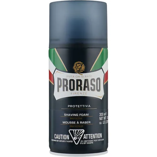 Пена для бритья Proraso Blue Protective Shaving Foam с алоэ вера и витамином Е, 300 мл.