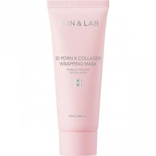 Маска-пленка для упругости и сияния кожи лица SKIN&LAB 3D PDRN X Collagen Wrapping Mask с коллагеном и PDRN, 70 мл.