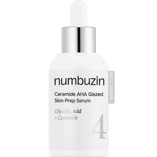 Увлажняющая пилинг-сыворотка для лица Numbuzin No.4 Ceramide AHA Glazed Skin Prep Serum с керамидами и кислотами, 30 мл.