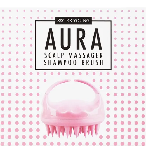 Масажна щітка для миття голови «рожева» Sister Young Aura Scalp Massager Shampoo Brush - вигляд 2