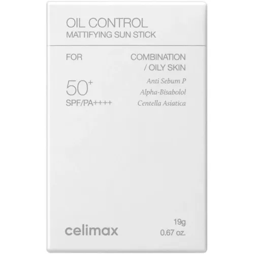 Матирующий солнцезащитный стик для контроля жирности кожи лица Celimax Oil Control Mattifying Sun Stick SPF50+ PA++++, 19 г.