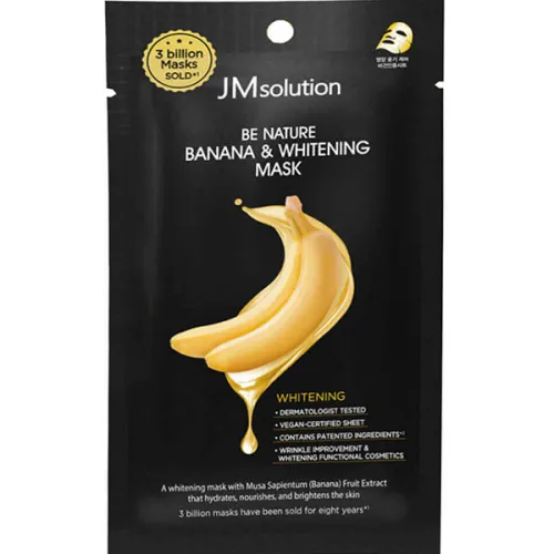 Осветляющая маска для лица JMsolution Be Nature Banana & Whitening Mask с экстрактом банана, 24 мл.