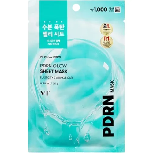 Успокаивающая и восстанавливающая тканевая маска для лица VT Cosmetics PDRN Glow Sheet Mask с PDRN, 25 г.