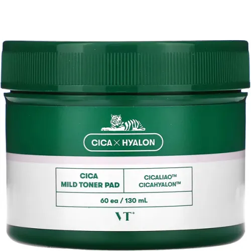Отшелушивающие пады для лица VT Cosmetics Cica Mild Toner Pad с экстрактом центеллы и салициловой кислотой