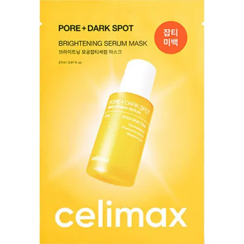 Осветляющая тканевая маска для лица Celimax Pore + Dark Spot Brightening Serum Mask с ниацинамидом, 27 мл.