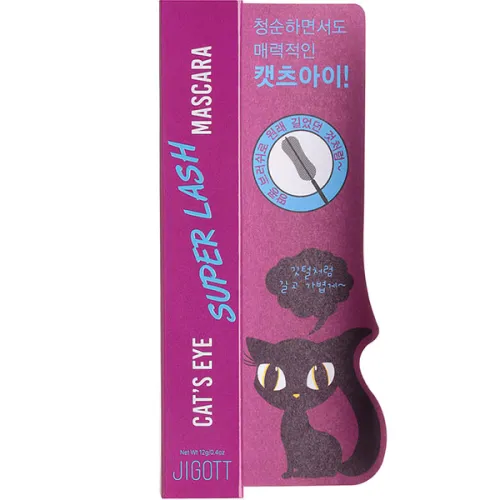 Удлиняющая тушь для ресниц Jigott Cat’s Eye Super Lash Mascara, 12 г. - вид 2