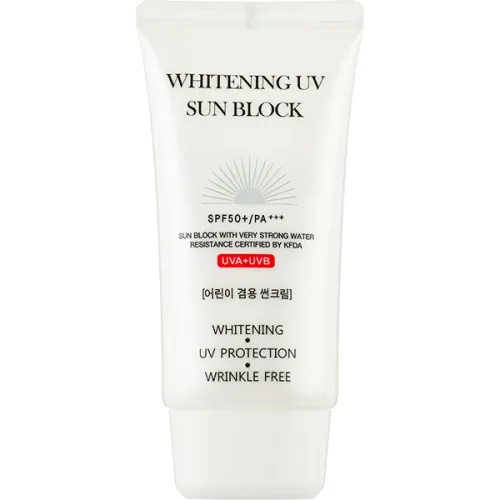 Сонцезахисний відбілюючий крем для обличчя Jigott Whitening UV Sun Block Cream SPF50 PA+++, 70 мл.
