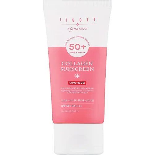 Солнцезащитный крем для лица Jigott Signature Collagen Sunscreen SPF50+ PA++++ с коллагеном, 70 мл.