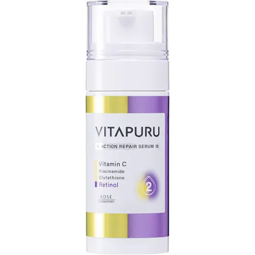 Двофазна сироватка для відновлення шкіри обличчя Kose Vitapuru W Action Repair Serum 15 з вітаміном C та ретинолом, 40 мл.