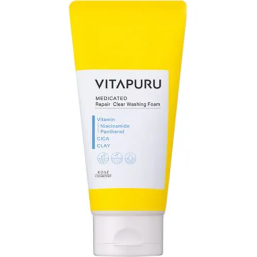 Восстанавливающая крем-пенка для очищения кожи лица Kose Vitapuru Medicated Repair Clear Washing Foam с аминокислотами, 130